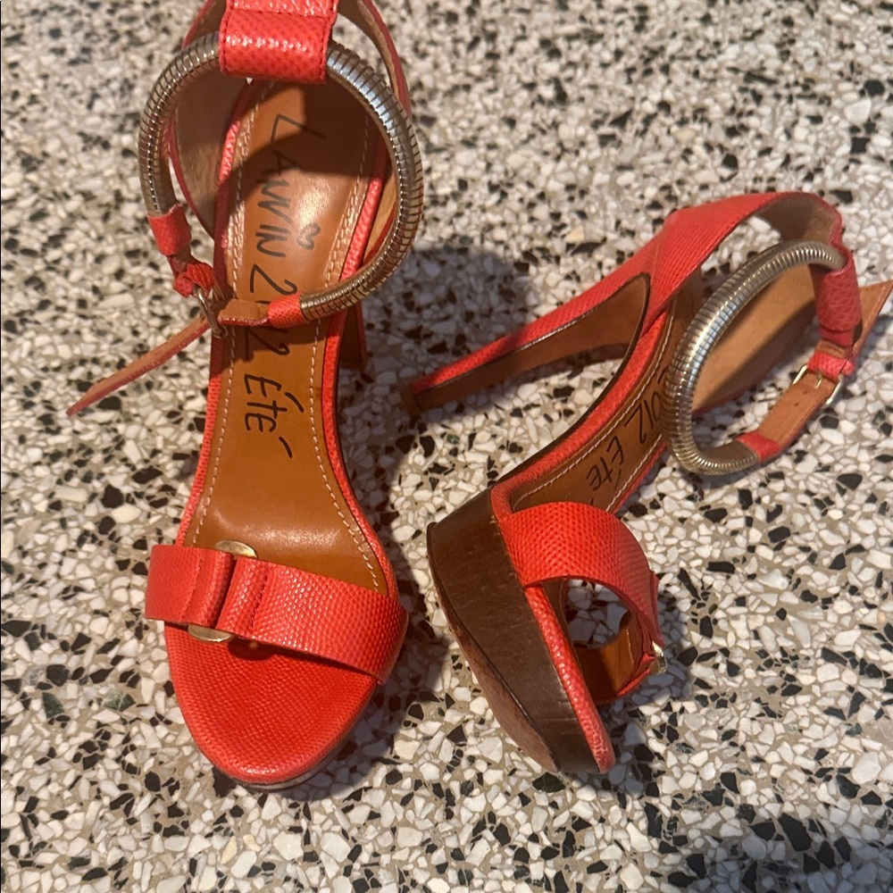 Lanvin Red Women's Heels - Picture 2 of 9